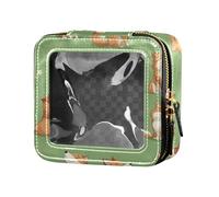 ZRWLUCKY Sweet Wild Fox Trousse de maquillage verte et transparente - Petits sacs de voyage pour articles de toilette - Étui de rangement pour les voyages, renard sauvage doux vert et, Sweet Wild Fox