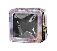 ZRWLUCKY Trousse de toilette de voyage transparente Bulgarie - Rose violet et pêche, Bulgarie rose violet et pêche