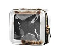 ZRWLUCKY Trousse de toilette en cuir transparent avec fermeture éclair pour voyage Motif raton laveur, dessin animé drôle raton laveur chagrin