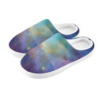 ZRWLUCKY Vibrant Cosmic Dreamscape Pantoufle confortable avec mousse à mémoire de forme pour homme et femme, Paysage de rêve cosmique vibrant, 38/40 EU Large