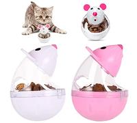 ZRWLZT Boule de Nourriture Interactive pour Chat et Souris - Distributeur Lent, Tumbler pour Chien - Jouet Éducatif pour Animaux 2 Pièces