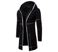 ZRYAZQ Cardigan Homme Casual Cardigan Long Homme Veste Homme Chic Cardigans Homme Automne Manteau Long Homme Veste Homme Longue Hiver Blousons Homme Exterieur Sweat A Capuche Homme Coupe Vent Homme