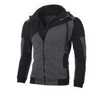 ZRYAZQ Sweat À Capuche Homme Zippé Automne Hiver Sprort Veste Homme Mi Saison Outdoor Style Décontracté Sweat-Shirt Avec Fermeture Éclair Hoodie Veste À Manches Longues Homme Jogging Trekking