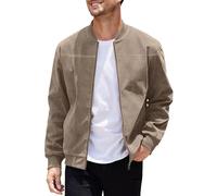 ZRYAZQ Veste Homme Mi Saison Bombers Homme D'extérieur Blouson Aviateur Léger Jacket Casual Hiver Printemps Automne Coup-Vent Classique Décontracté Sweat-Shirt Homme Manches Longues Cargo Sport Golf