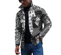 ZRYAZQ Veste Homme Mi Saison Manteau Homme Hiver Blousons Homme Casual Blouson Homme Chic Imprimé Blouson Moto Homme Parka Homme Automne Veste De Travail Homme Coupe-Vent Bombers Homme Bouton