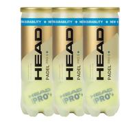 ZRZ | Lot de 3 tubes de balles de Padel Head Pro S | 9 balles | Balles de Padel Professionnelles Compétition Haute Durabilité