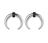 ZS 2 Pièces Pinces Coniques Anneaux De Septum, 2G 4G 6G 8G 10G 14G 16G Buffle Fer à Cheval Civière Extenseur Piercing Pour étirer La Percé D'oreille Nez Gauge (10g, 11mm)