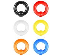 ZS 6 Pièces Captive Bead Anneaux BCR Monster Screwball Anneaux, 0g 2g 4g 6g 8g 12g PA Acrylique Nez Septum Anneaux Percés Bijoux De Corps Pour Hommes Femmes (0g(8mm))