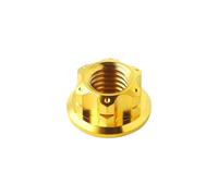ZS Hardware Écrous en titane M6 M8 M10 M12, axe arrière à bride hexagonale for vélo et moto(1pcs Gold,M6 Pitch1.0mm)