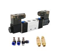 ZS Hardware Électrovanne pneumatique 4V220-08 1/4 ", vanne de contrôle d'air à 5 voies et 2 positions(SL 6mm Adjust,DC12)