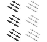 ZS Lot de 18 piercings de sourcil à pointes de 16 g, barbell incurvé, anneaux verticaux, labret, lèvres, tragus, hélix, anneaux de pont de nez pour homme et femme, Acier inoxydable, Pas de gemme