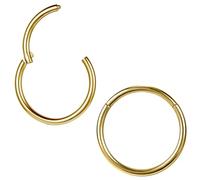 ZS Lot de 2 piercings ASTM F136 en titane 6/7/8/9/10/12/14 mm - Pour cartilage, tragus, hélix, boucles d'oreilles Hoop - 20 G, 18 G, 16 g - Anneaux de lèvre, nez, septum conch, Innendurchmesser: 7mm,