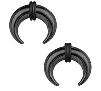 ZS Lot de 2 piercings pour septum, 2 G, 4 G, 6 G, 8 G, 10 G, 14 G, 16 G, pour étirer, nez et oreille percés, Acier inoxydable, Pas de gemme