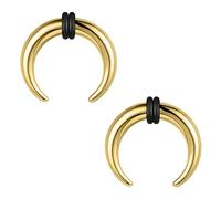 ZS Lot de 2 pinces effilées anneaux de septum, 2G 4G 6G 8G 10G 14G 16G Buffalo fer à cheval extenseur dilatateur piercing pour étirement nez oreille percé jauge pour femmes hommes, Acier inoxydable