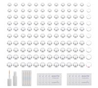 ZS Lot de 500 faux clous de nez, piercings pour sourcil, nez, lèvre, oreille, faux piercing de peau, bijoux de visage à coller sur le visage avec colle à cils, Strass, Pas de gemme