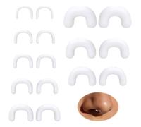 ZS Piercing septum en forme de U en acrylique, kit d'étirement hypoallergénique | Polissage élevé | Tailles 16 à 2 G | Multipack pour le travail, le sport, la chirurgie, Acrylique