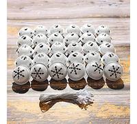 Zsail Lot de 30 cloches de Noël avec découpe flocon de neige 40 mm pour arbres de Noël et décorations de la maison (argenté)