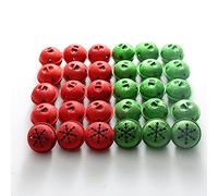 Zsail Lot de 30 clochettes de Noël avec flocon de neige découpé 40 mm pour arbres de Noël et décorations d'intérieur (rouge et vert)