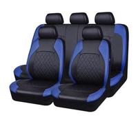 ZSALTT 9Pcs Voiture Cuir Ensembles Housses siège, pour Ford Fiesta Titanium 2010-2024 Confortables Respirant Antidérapant Imperméable 5 Seats Full Set,D/Blue