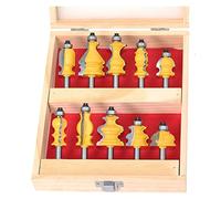 ZSBLXHHJD Fraises à défoncer 10 pièces 8 mm 12,7 mm porte-outil boîtier base formant routeur foret ensemble de fraises CNC fil couteau outil de travail du bois couteau tenon outil de travail du bois
