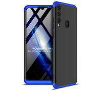 ZSCHAO Coque pour Huawei Y6P 360 Degres Ultra Slim Fine Anti Choc avec Verre trempe Housse Case Coque Compatible avec Huawei Y6P Rigide Antichoc Integral Mate Mat Case Cover Noir+Bleu