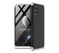 ZSCHAO Coque pour Oppo A54 4G 360 Degres Ultra Slim Fine Anti Choc avec Verre trempe Housse Case Coque Compatible avec Oppo A54 4G Rigide Antichoc Integral Mate Mat Case Cover Noir+Argent