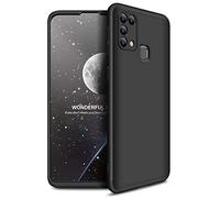 ZSCHAO Coque pour Samsung Galaxy M31 360 Degres Ultra Slim Fine Anti Choc avec Verre trempe Housse Case Coque Compatible avec Samsung Galaxy M31 Rigide Dur Antichoc Integral Mate Mat Case Cover Noir