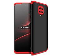 ZSCHAO Coque pour Xiaomi Redmi Note 9S Note 9 Pro 360 Ultra Slim Fine Anti Choc avec Verre trempe Housse Case Coque Compatible avec Redmi Note 9S/9 Pro Rigide Antichoc Integral Case Cover Noir+Rouge