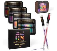 ZSCM Lot de 60 stylos à encre gel multicolores de grande capacité, pointe fine de 1 mm, stylo de couleur lisse pour livre de coloriage adulte, prise de notes esthétique