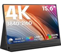 ZSCMALLS Moniteur portable 4K, 15,6 pouces 3840 x 2160, moniteur d'ordinateur portable étendu, 1500:1, 100 % sRGB USB-C HDMI, moniteur de jeu HDR portable avec haut-parleurs et intelligent pour