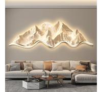 ZSCNYHMT 3D Tableau Mural LED sans Cadre en Porcelaine Cristal, éclairage Doux Haute efficacité avec télécommande, Paysage pour décoration Murale Maison Bureau hôtel(C,19.7 * 59.1in)