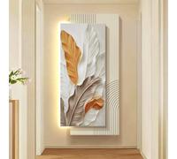 ZSCNYHMT Décor Mural 3D avec éclairage LED, Tableau Mural Minimaliste Moderne en grès, Peinture décorative à Brancher, éclairage d'ambiance pour Salon, Couloir, entrée, Corridor