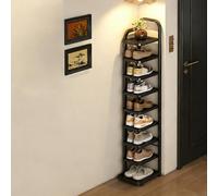 ZSCNYHMT Étagère À Chaussures Verticale, Meuble À Chaussuress Haute Verticale en Métal, Rangement Chaussures Gain De Place, pour Entrée, Coin(Black,10.3 * 10.6 * 56.7in)