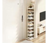 ZSCNYHMT Étagère À Chaussures Verticale, Meuble À Chaussuress Haute Verticale en Métal, Rangement Chaussures Gain De Place, pour Entrée, Coin(White,10.3 * 10.6 * 63in)