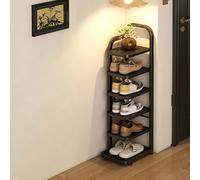 ZSCNYHMT Étagère À Chaussures Verticale, Meuble À Chaussuress Haute Verticale en Métal, Rangement Chaussures Gain De Place, pour Entrée, Coin(Black,10.3 * 10.6 * 37.8in)