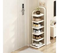 ZSCNYHMT Étagère À Chaussures Verticale, Meuble À Chaussuress Haute Verticale en Métal, Rangement Chaussures Gain De Place, pour Entrée, Coin(White,10.3 * 10.6 * 37.8in)