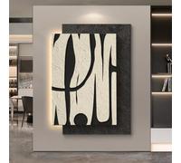 ZSCNYHMT Peinture LED 3D avec télécommande, décor Mural en grès Fait Main Lumineux, Style Wabi-Sabi pour Salon, Chambre, Couloir, Salle à Manger