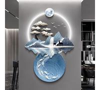 ZSCNYHMT Peinture murale à LED 3D, sculptures murales de paysage avec lumière LED, sculptures murales modernes, pour entrée, salon, couloir (67,1 x 100,1 cm)