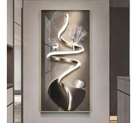 ZSCNYHMT Peinture Murale LED 3D, Sculpture Zen Peinture DéCoration avec TéLéCommande, ScèNe De Montagne Et d'eau IlluminéE, pour Maison, Restaurant(Gold Frame A,23.6 * 47.2in)
