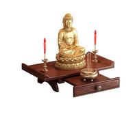 ZSCNYHMT Table d’autel Bouddhiste，Armoire sanctuaire de Bouddha，Autel Bouddhiste en Bois Massif Armoire Dieu de la Richesse，pour PrièRes(40 * 25 * 10cm)