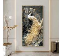 ZSCNYHMT Tableau DéCoratif Mural LED 3D, Art Mural ÉClairé 3D avec LED, Décoration Suspendue, pour Maison, Restaurant, Hôtel, Entrée(Gold Frame,23.6 * 47.3in)