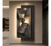ZSCNYHMT Tableau Mural 3D LED Lumineux avec télécommande, Tableau décoratif à Texture grès, décoration Murale 3D texturée pour Paysage Salon, Chambre et Couloir(B,15.7 * 31.5in)