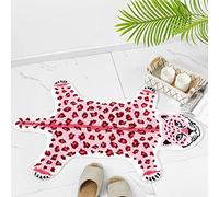 ZSCYD-yingda1992 Tapis en forme de léopard - Tapis de bain antidérapant pour salle de bain - Pour chambre à coucher, salle de bain, cuisine, dessin animé - Rose