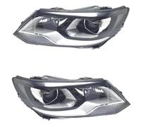 ZSGHJA Feux Phares Lentille Voiture Pour VW Pour Tiguan 2013 2014 15 16 2017 2 pièces Phare Avant Pare-chocs Ensemble Lampe