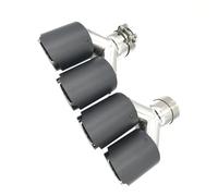 ZSGHJA Pot D'Échappement Voiture 1 Paire D'embouts Silencieux D'échappement Universels en Fibre Carbone Multi-Tailles Double Sortie en Acier Inoxydable Queue Gorge(70MM IN-89MM Out)