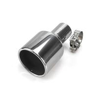 ZSGHJA Pot D'Échappement Voiture 1 Pièce 114 Mm Sortie Universelle Argent Bouclé Silencieux D'échappement Embout en Acier Inoxydable Embout Tuyau Queue Gorge(Flat Cut-Inlet 60mm)