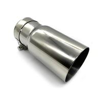 ZSGHJA Pot D'Échappement Voiture 1 Pièce Tuyau D'échappement en Acier Inoxydable À Bord Plat Modifié pour Voiture, Embout Silencieux Monocouche Brillant Queue Gorge(ID 73mm-OD 101mm)