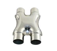 ZSGHJA Pot D'Échappement Voiture Adaptateur De Tuyau D'échappement Universel en Acier Inoxydable, Entrée 63 Mm/76 Mm, Silencieux, Modifié, Bruyant, Connecteur Queue Gorge(Style B)