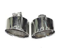 ZSGHJA Pot D'Échappement Voiture Buse D'échappement À Bouche Plate Universelle, Mise À Niveau De La Buse De Silencieux À Bouche Ovale Noire, pour A4 A5 A6 A7 Queue Gorge(Argent)