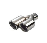 ZSGHJA Pot D'Échappement Voiture Embout D'échappement Double en Acier Inoxydable, Entrée 57 Mm, Sortie 76 Mm, Silencieux, Buse De Tuyau D'échappement, Décoration Queue Gorge(Droite)